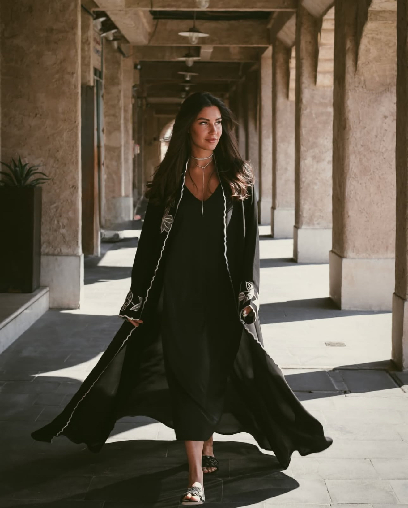 Colonnade elegance portrait
